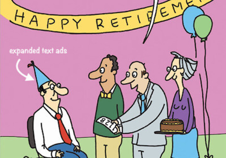 expanded text ads retirement party